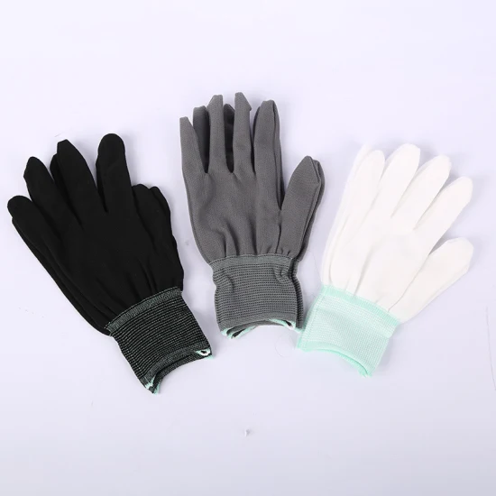 Grey Nylon Knitted Protective Gloves Manufacturer